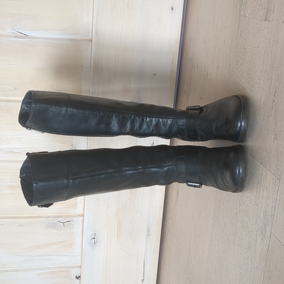 Paul Green Black Leather Knee High Boots 7.5 - Picture 5 of 10